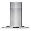 AKDY Euro Stainless Steel Wall Mount Range Hood, 30", Duct/Pipe