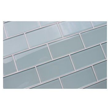 Ice Age 3x6 Glass Subway Tile, 3"x6" Tiles, Set of 8