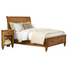 Riverside Furniture Summerhill Sleigh Storage Bed in Canby Rustic Pine