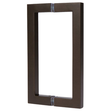 8" Back to Back Square Pull, Antique Black