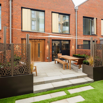 Barratt Homes Fulham Riverside Artificial Grass and Shade Sail Structure Garden