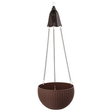 30" Solar Lighted Hanging Plastic Basket/Planter