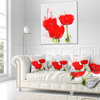 Bright Red Tulip Flowers With Splashes Floral Throw Pillow, 18"x18"