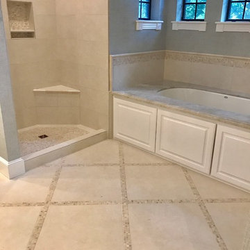 Tile Flooring with Mosaic Inlays