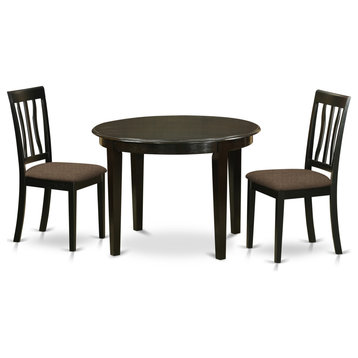 3-Piece Kitchen Table Set, Small Round Table and 2 Kitchen Chairs