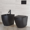 St.Tropez Wall-Hung Elongated Toilet Bowl, Matte Black
