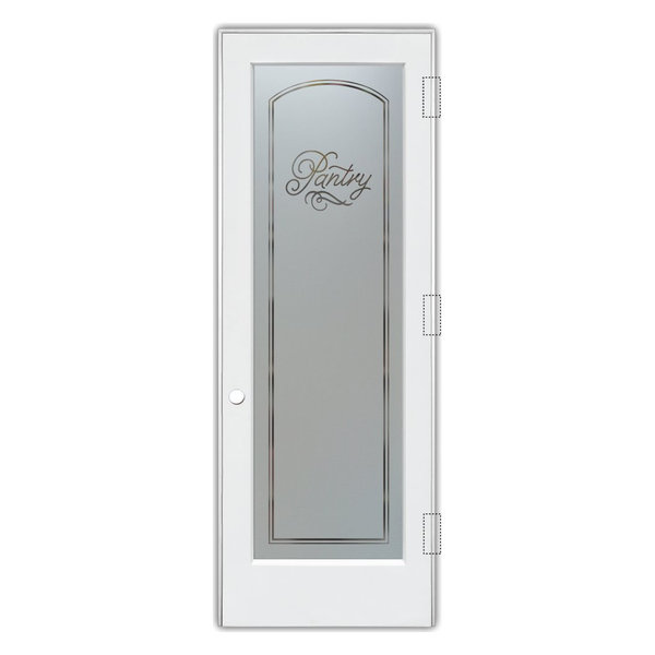 Pantry Door, Melany, Negative Frosted, Primed, 28x80