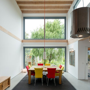 ボンの広い北欧風 LDKの画像 (白い壁、暖炉なし)