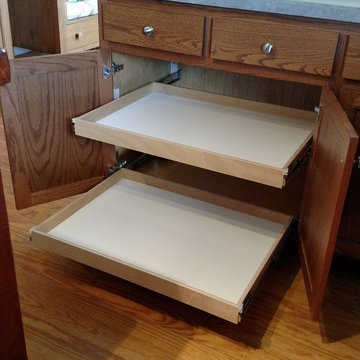 B4 & After Pull Out Shelves Install Kitchen & Pantry Cabinets