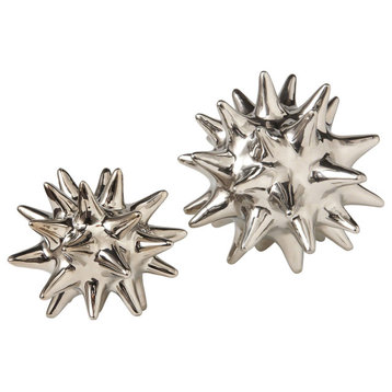 Urchin, Bright Silver, Large