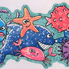 Wallpaper Border Nautical Fishes Sea Stars 9.75"x15'