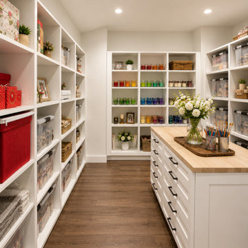 Custom Craft Room with Built-In Storage & glassybaby Collection