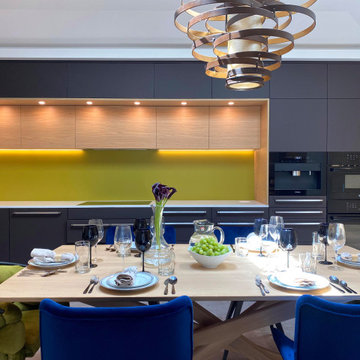 UNIQUE BLACK AND GREEN MODERN KITCHEN
