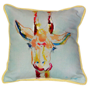 Betsy Drake Giraffe Indoor/Outdoor Pillow, Large