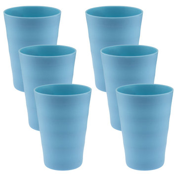 Break-Resistant Plastic Cups 12Oz, Reusable Design, Set of 6, Blue