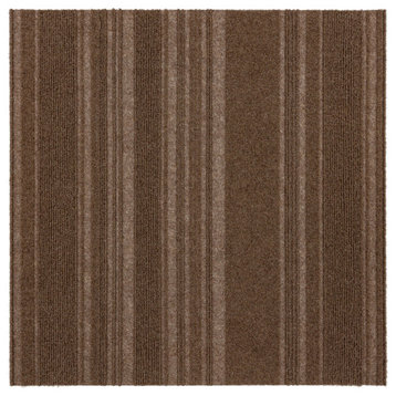Mohawk Home Tabular Peel and Stick Carpet Tile, Pack of 15, Cafe Brown, 24"x24"