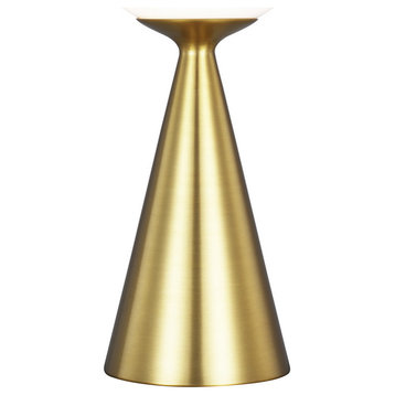 Galassia One Light Table Lamp, Burnished Brass