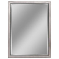 Head West Brushed Nickel and Chrome Framed Beveled Mirror - 30x40