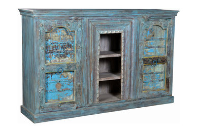 Blue Old Door Media Cabinet