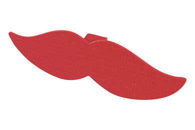 3D Printed The Rich Uncle Mustache Clip, Red