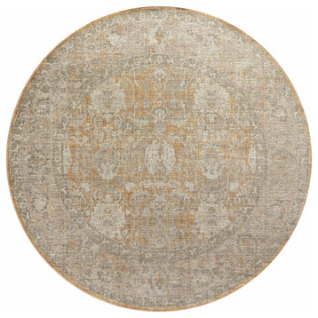 Loloi Rosemarie Roe-01 Traditional Rug, Gold/Sand, 3'2"x3'2" Round