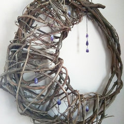 Amethyst & Vines Crescent Moon - Wall Accents
