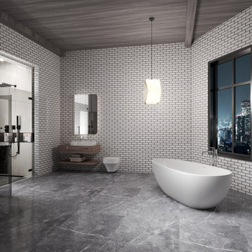 60-in W Glossy Whiote Oval Shape Ceramic Luxury Bathtub