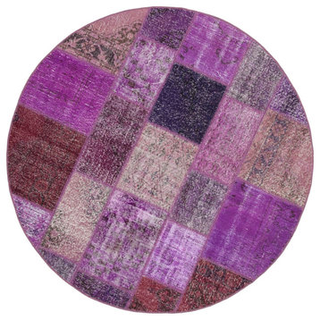 Rug N Carpet - Handwoven Anatolian 6' 3" x 6' 3" Antique Round Patchwork Rug