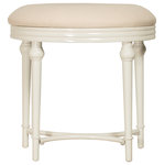 Hillsdale Furniture - Hillsdale Furniture Cape May Backless Metal Vanity Stool, Matte White - Fresh as the sea air, this white metal vanity stool is a crisp, clean addition to a cozy coastal cottage or a chic-and-sleek modern home. Take a seat from your morning routine and let this backless vanity stool transport you from your bathroom vanity to the breezy shores. The soft half circle seat upholstered in off-white linen invites you to linger for a moment of peace before your day begins - and a soft place to land when it ends. Ideal for your bathroom or bedroom vanity, steel construction makes this classic white vanity seat durable enough for any room. Assembly required.