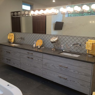 Shabby-Chic-Style Badezimmer mit Vinylboden Ideen, Design & Bilder