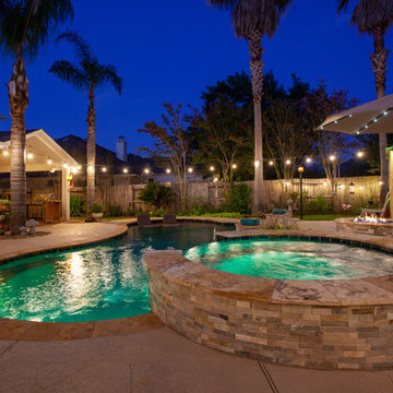 Pool & Spa Combo with Fire Pit