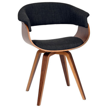 Scout Modern Chair, Charcoal Fabric and Walnut Wood