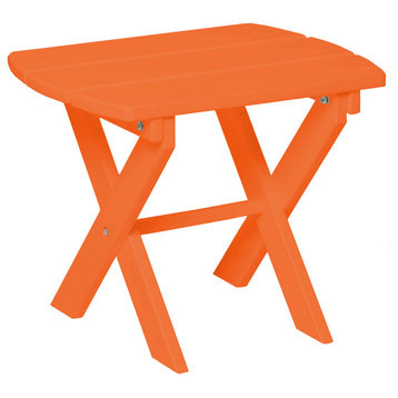 Poly Outdoor Folding End Table, Tangerine