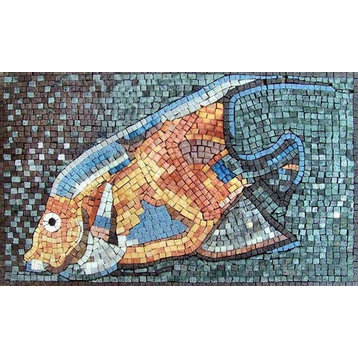 Mosaic Colorful Fish, 12"x20"
