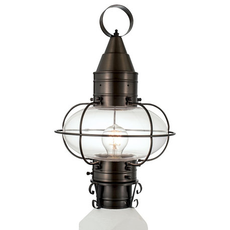 Norwell Lighting Classic Onion Medium 1 Light Post, Bronze/Clear 1511-BR-CL