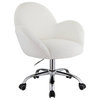 Jago Office Chair, White Lapin and Chrome Finish