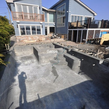 Gunite Swimming Pool, New Backyard Design Merrick NY
