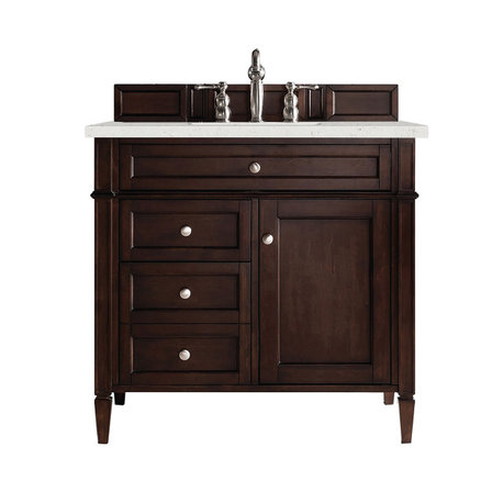 Brittany Single Vanity, Burnished Mahogany, 36", Lime Delight, Three-Hole