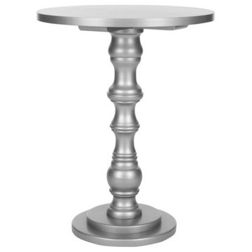 Bennett Round Top Accent Table, Silver