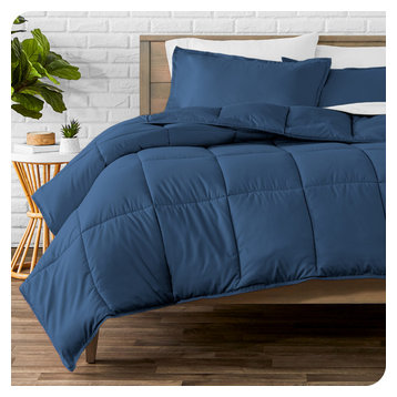 Bare Home Down Alternative Comforter Set, Dark Blue, Queen