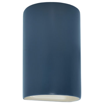 Ambiance ADA Small Cylinder Wall Sconce, Open, Midnight Sky, Matte White, E26