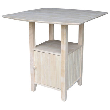 Dual Drop Leaf Bistro Table - Bar Height - With Storage