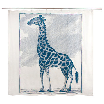 Giraffe Etching Shower Curtain 72"x72"