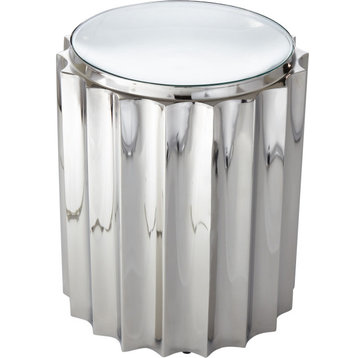 Fluted Column Table - Nickel