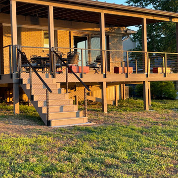 Secure Multi-Level Deck with Continuous Cable Railing