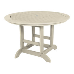 Highwood USA - Round Dining Table, 48", Whitewash - Outdoor Dining Tables