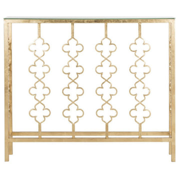 Gina Console Table, Antique Gold Leaf