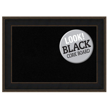 Framed Black Cork Board Extra Large, Mezzanine Espresso, Outer Size 44x32
