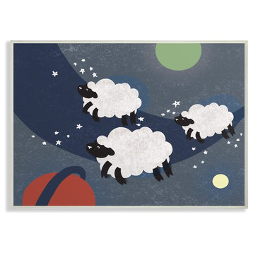 Stupell Ind. Sheep In Space Oversized Wall Plaque Art, 13"x19"