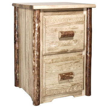 Montana Woodworks Glacier Country Wood File Cabinet in Brown Lacquered